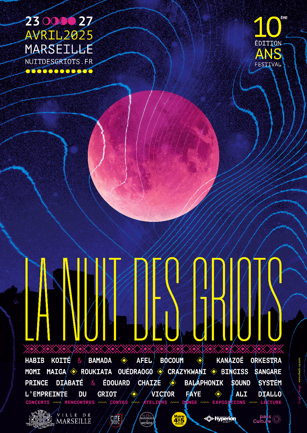 Affiche Festival Nuit Griots 2025 édition 10 Marseille