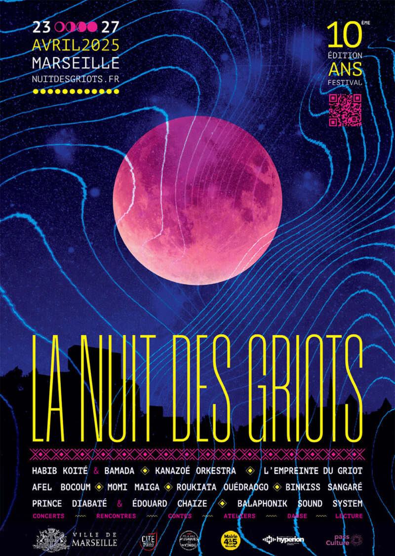 Affiche Festival Nuit Griots 2025 édition 10 Marseille
